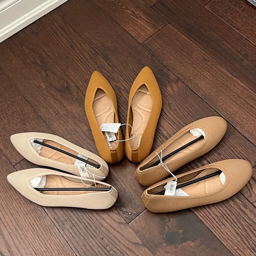 Set of 3 NWT Women’s Old Navy Pointy and Rounded Flats 7